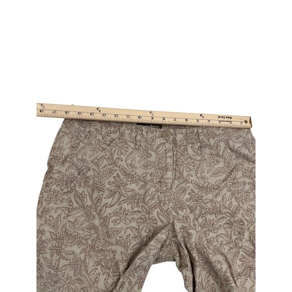 Tommy Bahama Womens Floral Print Cotton Shorts Size 8 Beige & Brown Lightweight - Picture 6 of 7